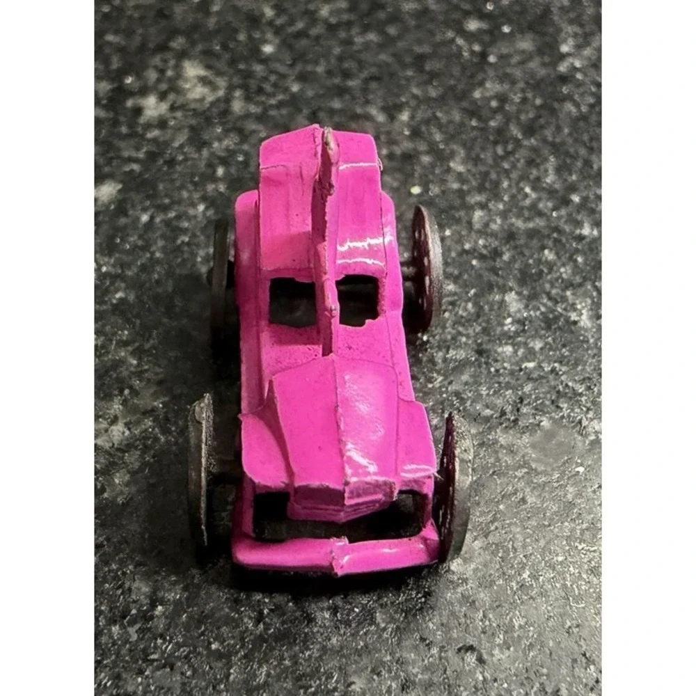 Miniature Cast Metal Toy Car Driver‎ JAPAN Marked Pink Penny Toy Dollhouse 1